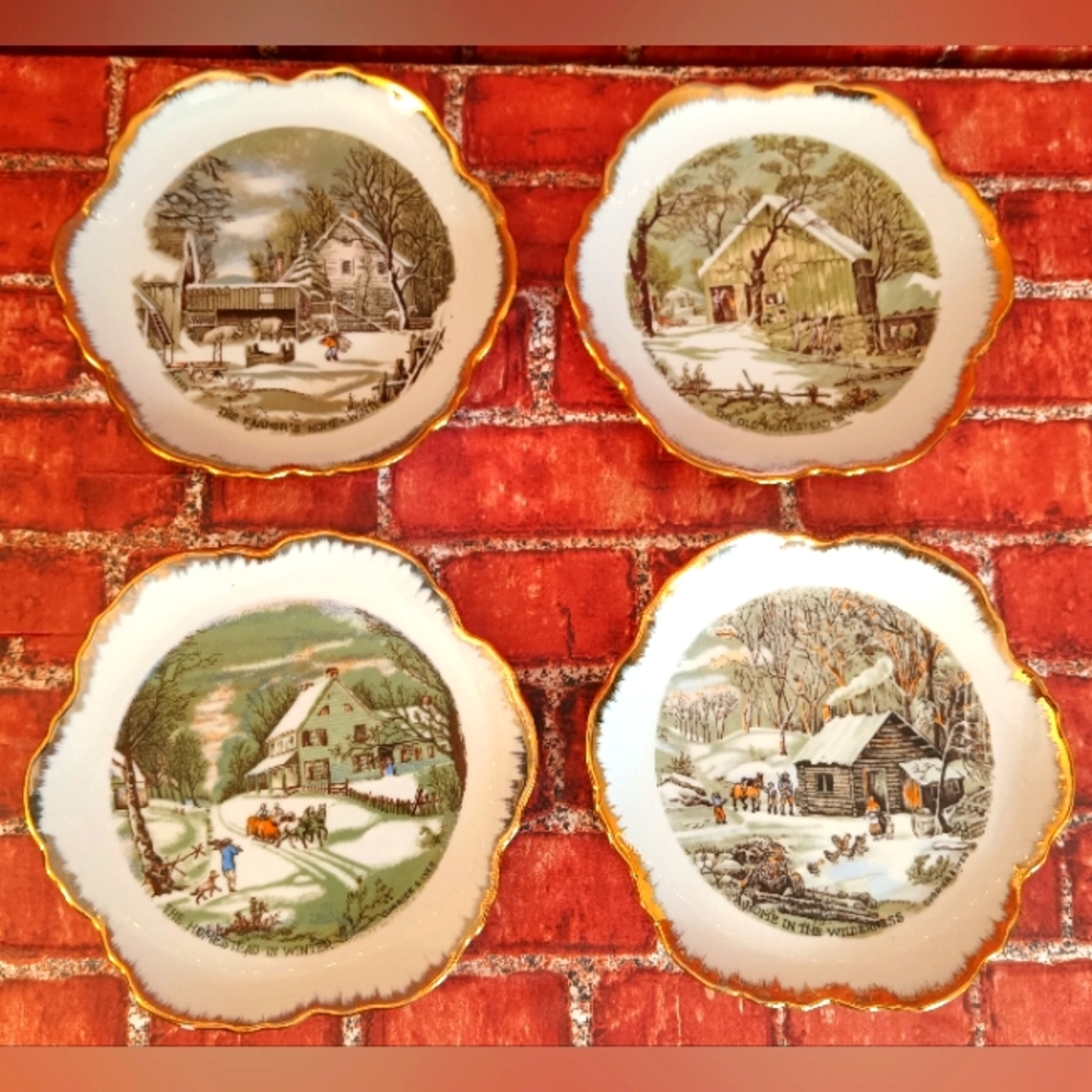 Currier & Ives The Homestead Decorative Hanging Plates